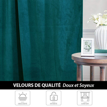 Rideau Thermique Luxe Bleu Canard