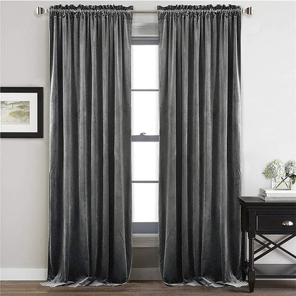 Rideau Occultant Thermique Luxe Gris Foncé